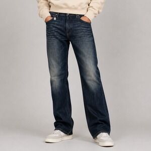Faconnable Nissa F20 Mens Dark Wash Straight Leg Cotton Jeans Blue 38R
